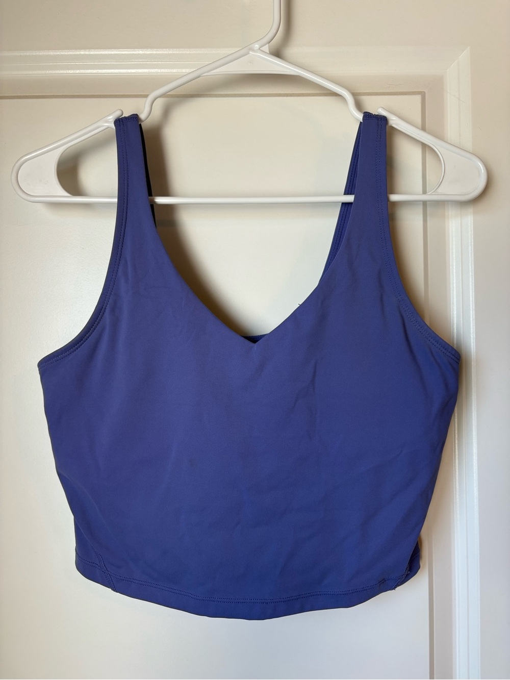 V-Neck Crop Padded Tank Top - Purple